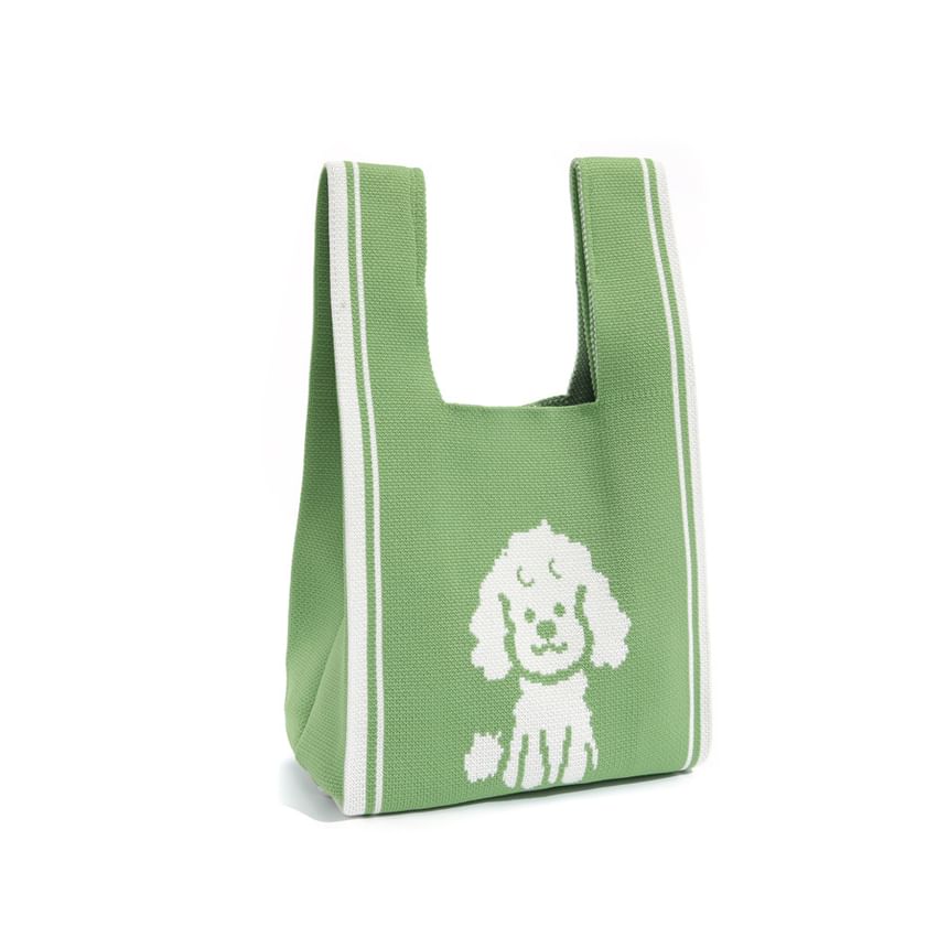 Dog Jacquard Knit Tote Bag