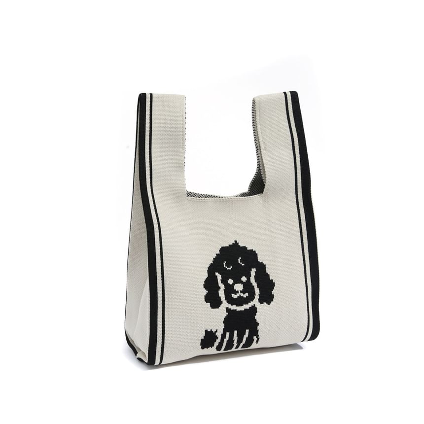 Dog Jacquard Knit Tote Bag