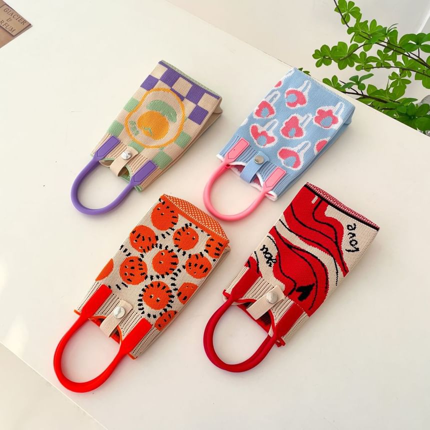Top Handle Knit Crossbody Bag