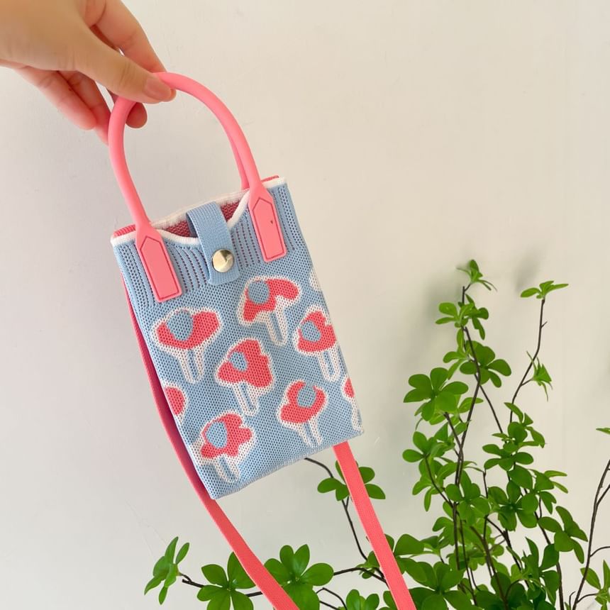 Top Handle Knit Crossbody Bag