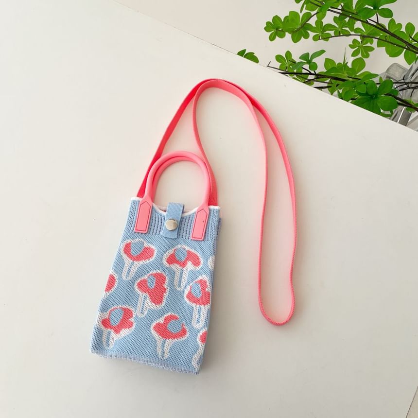 Top Handle Knit Crossbody Bag