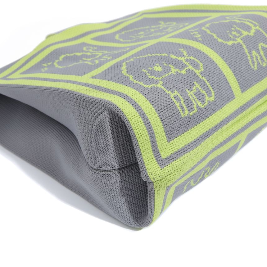 Dog Jacquard Knit Tote Bag
