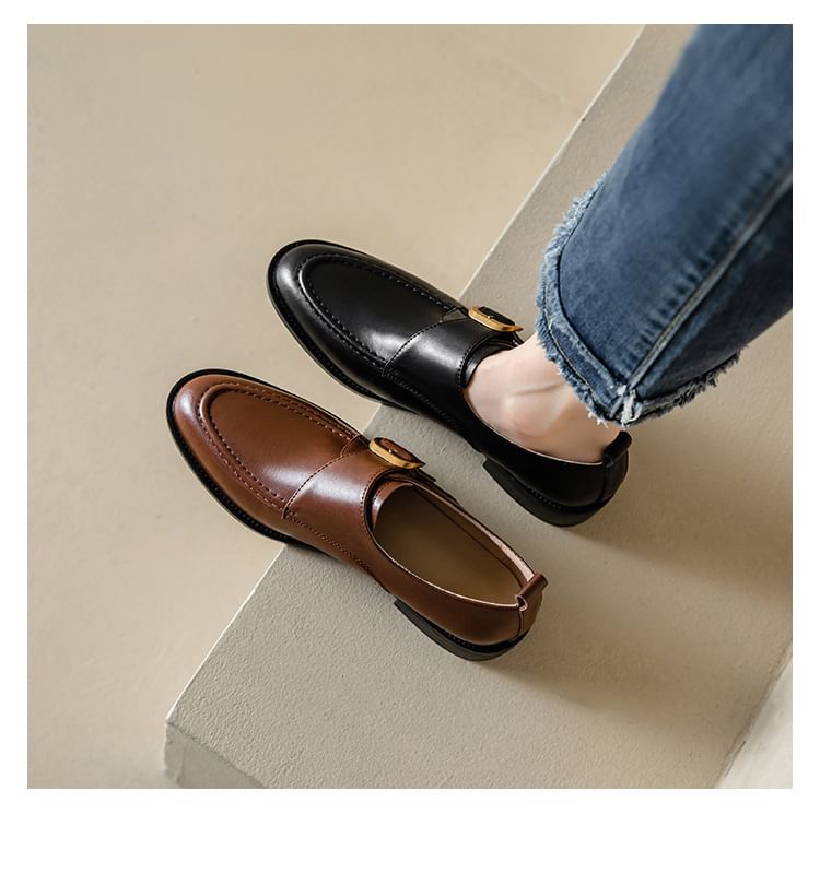 Faux Shoes Monk Strap Leather