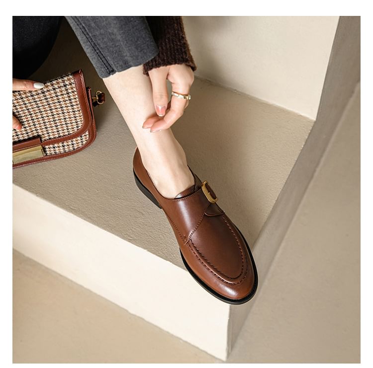 Faux Shoes Monk Strap Leather