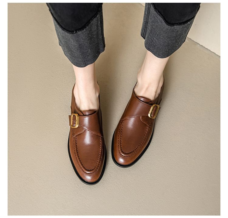 Faux Shoes Monk Strap Leather