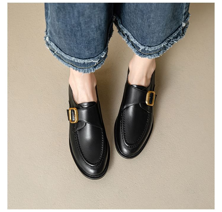 Faux Shoes Monk Strap Leather
