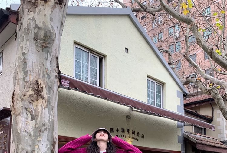 Cable Knit Button-Up Cardigan Plain