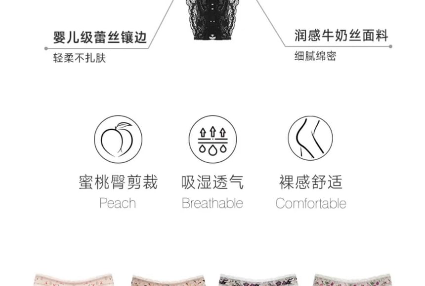 Thongs Set: Lace Print