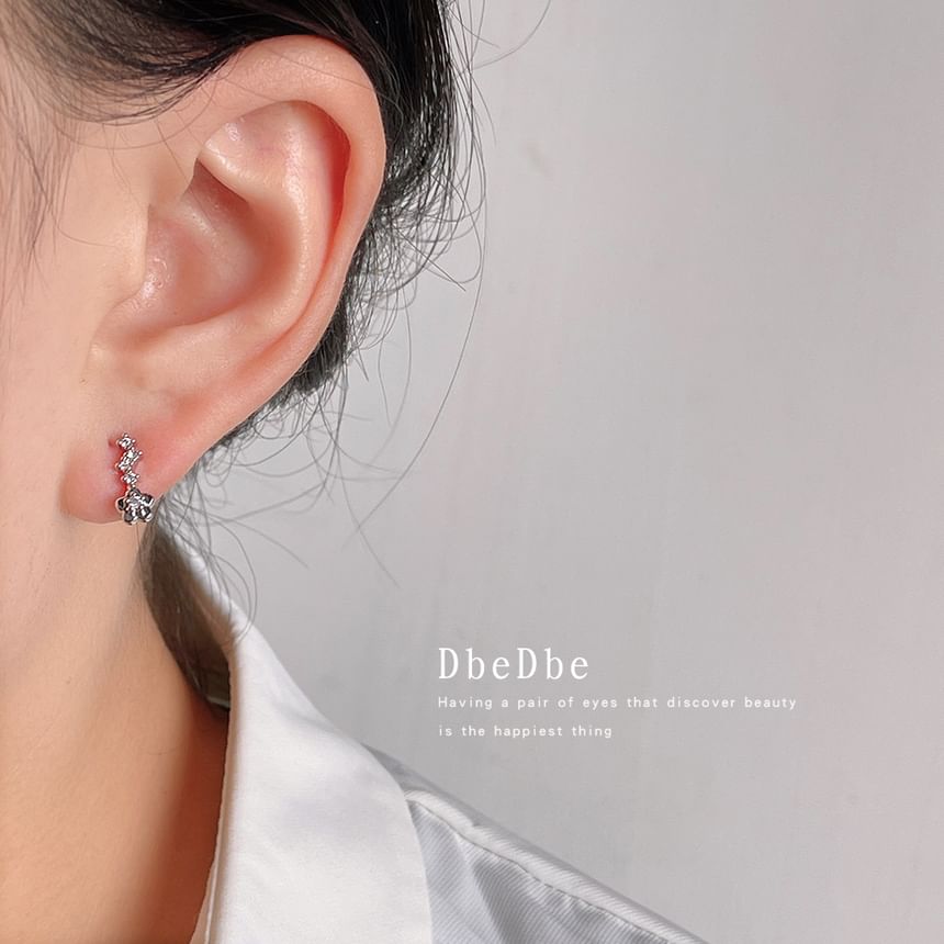 Alloy Cuff Floral Rhinestone Ear