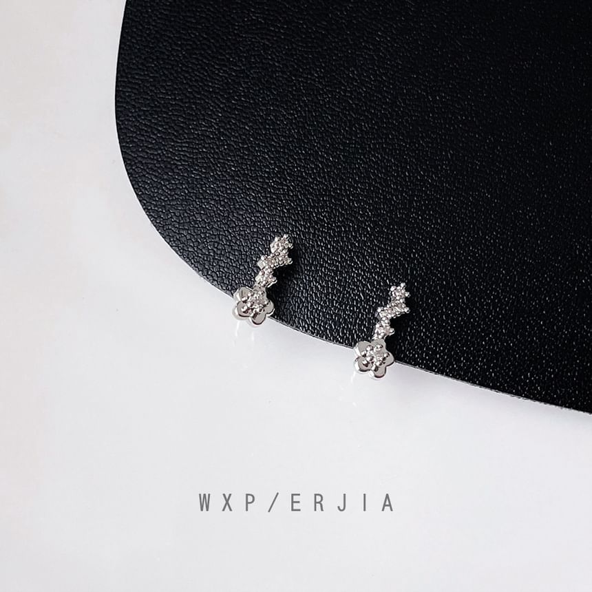 Alloy Cuff Floral Rhinestone Ear