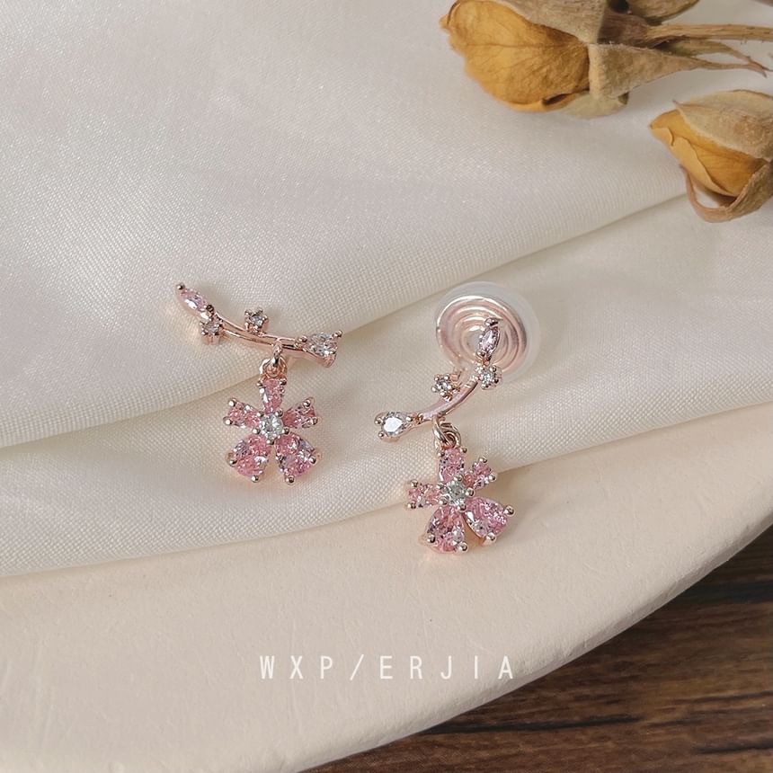 Alloy Cuff Rhinestone Floral Ear