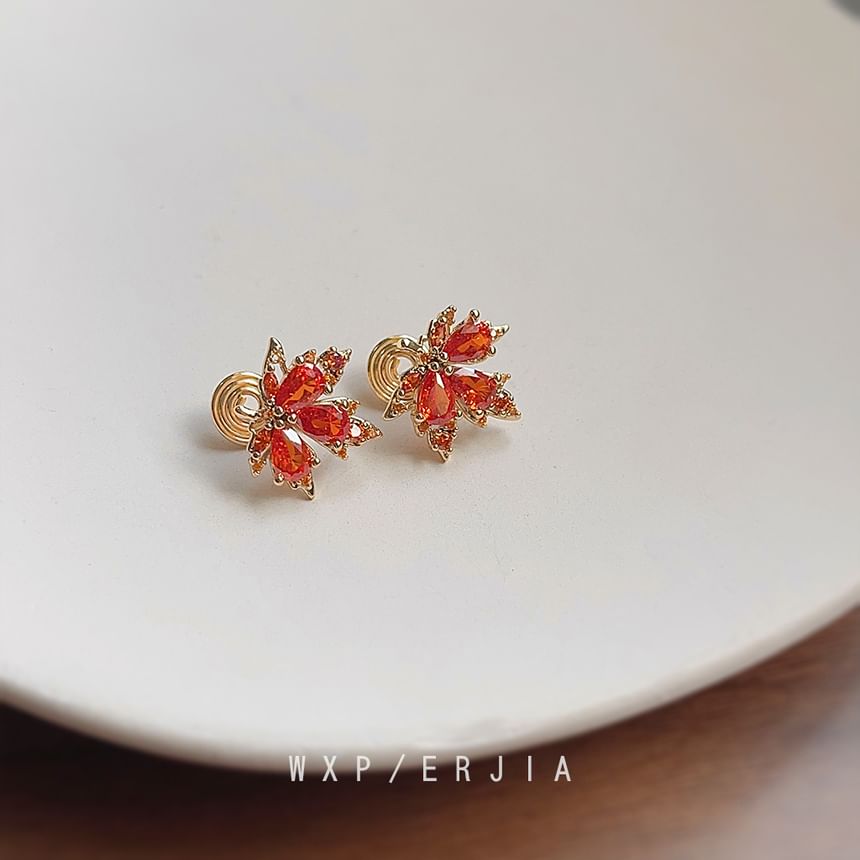 Alloy Leaf Cuff Rhinestone Ear