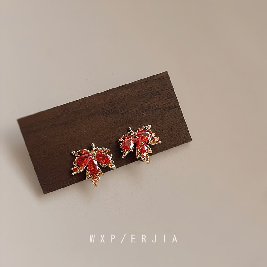 Alloy Leaf Cuff Rhinestone Ear