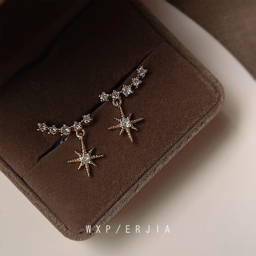 Earring Drop Cuff Star Rhinestone Alloy