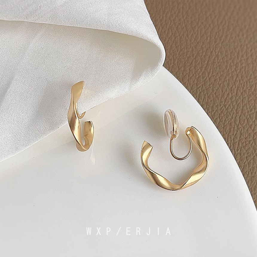 Hoop Open Alloy Cuff Twisted Earring