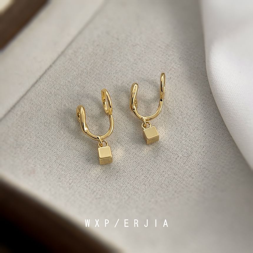 Cuff Alloy Drop Earring Cube