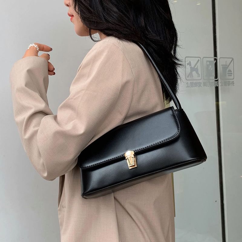 Leather Bag Faux Flap Shoulder