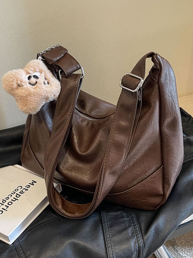 Faux Bag Leather Shoulder Plain