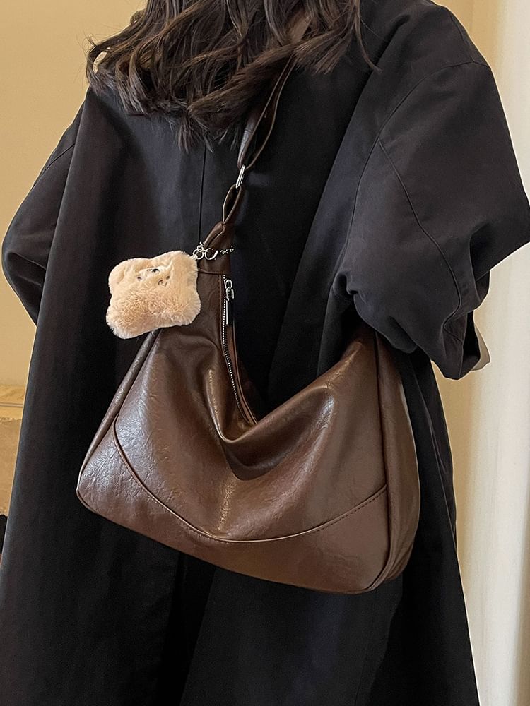 Faux Bag Leather Shoulder Plain