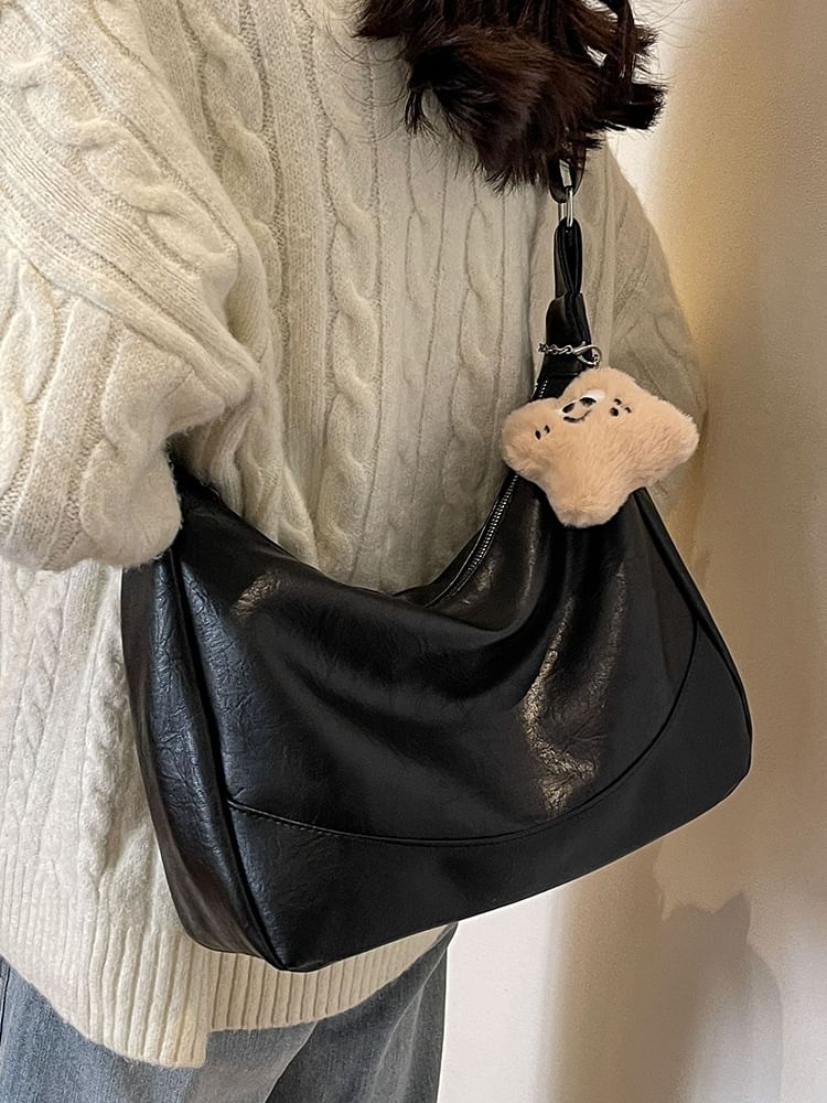 Faux Bag Leather Shoulder Plain