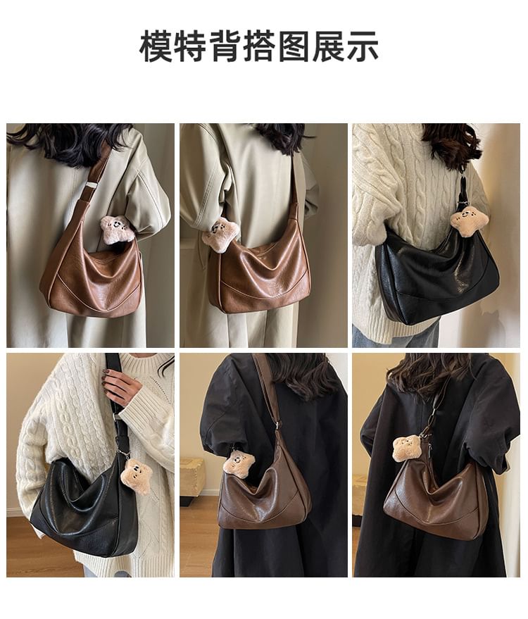 Faux Bag Leather Shoulder Plain