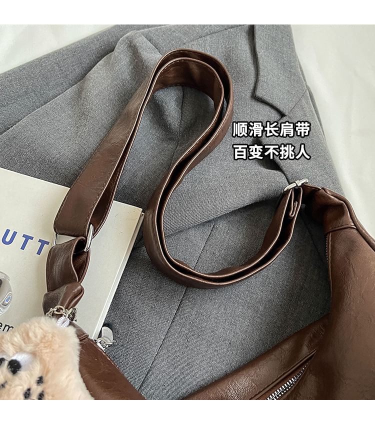 Faux Bag Leather Shoulder Plain
