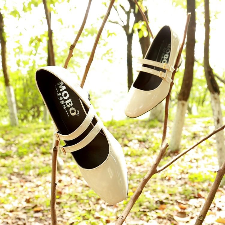 Jane Strap Mary Double Chunky Heel Shoes