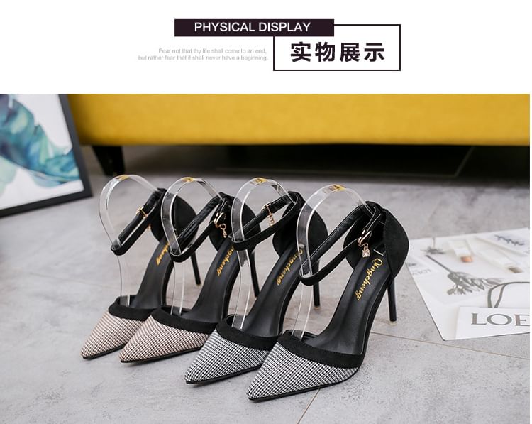 Stiletto Strap Ankle Sandals Pointy Heel