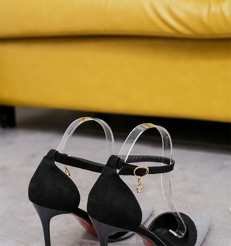 Stiletto Strap Ankle Sandals Pointy Heel