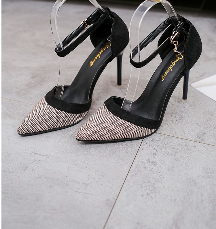Stiletto Strap Ankle Sandals Pointy Heel