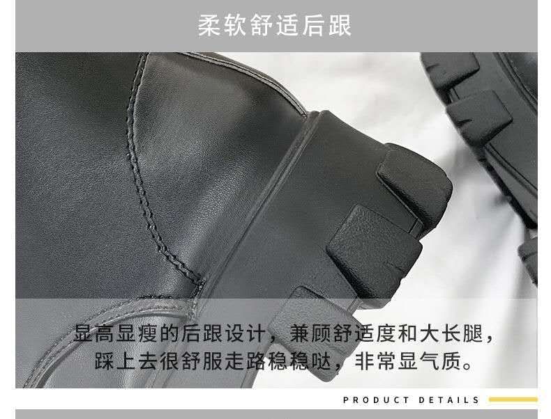 Chunky Boots Platform Heel Short Lace-Up