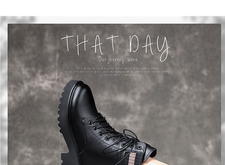Platform Chunky Heel Short Boots Lace-Up