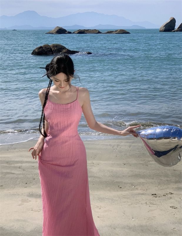 Mermaid Dress Maxi Spaghetti Plain Strap