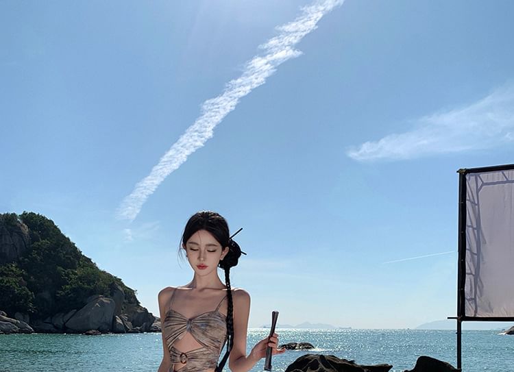 Camisole + Dye Maxi Waist Set: Top A-Line Crop High Skirt Tie