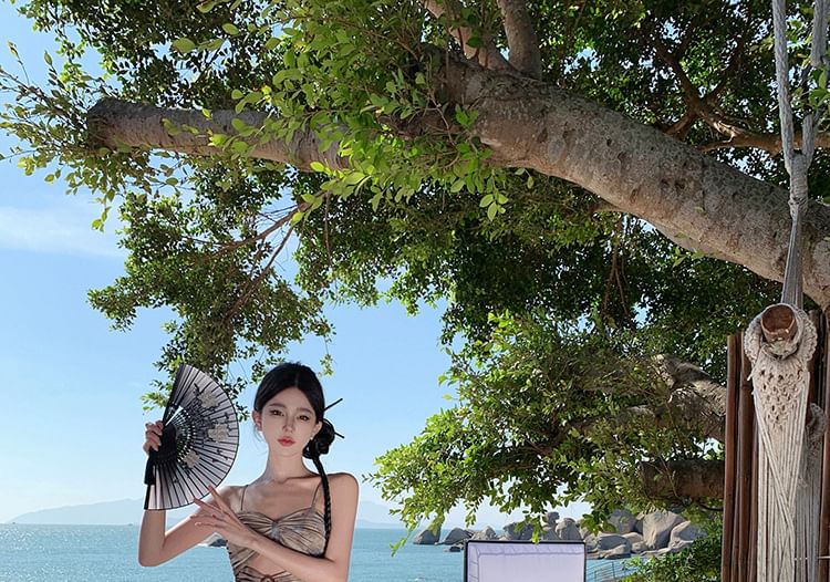 Camisole + Dye Maxi Waist Set: Top A-Line Crop High Skirt Tie