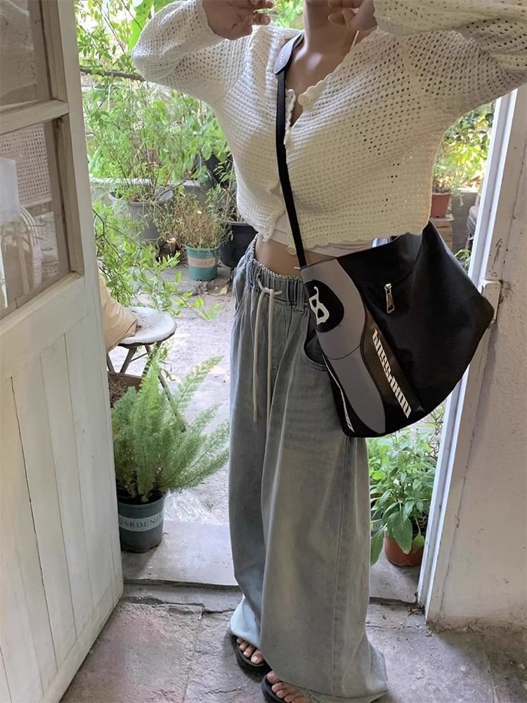 Top V-Neck Crop Plain