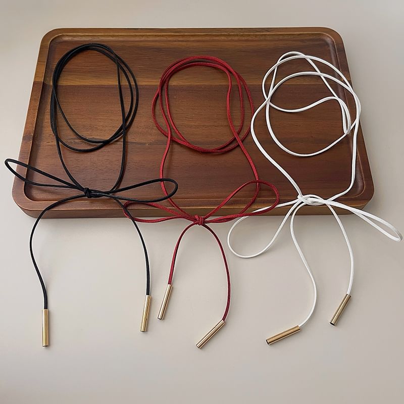 String Bow Necklace Layered