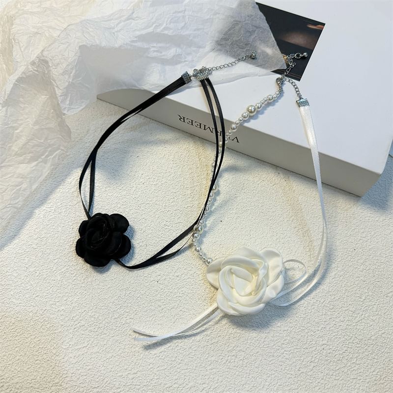 Ribbon Rose Choker