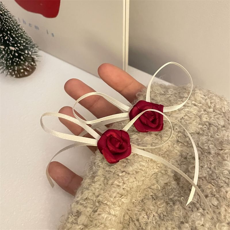 Ribbon Earring Stud Rose