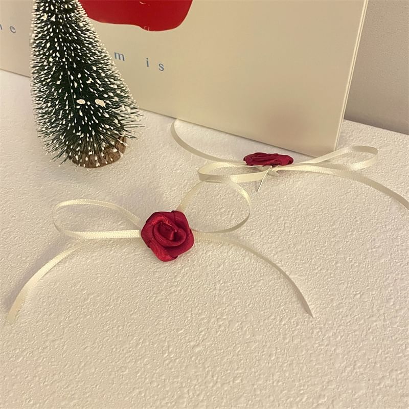 Ribbon Earring Stud Rose