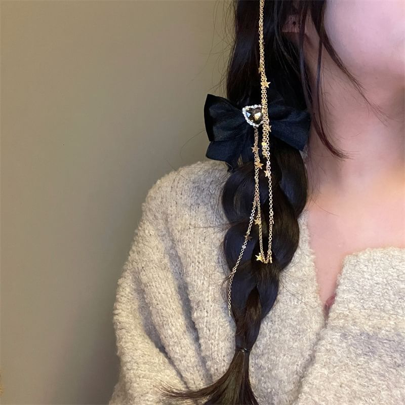 Bow Hair Rhinestone Clip