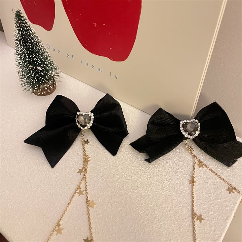 Bow Hair Rhinestone Clip