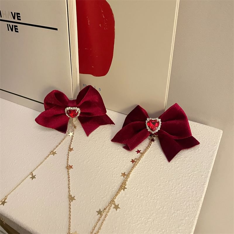 Bow Hair Rhinestone Clip