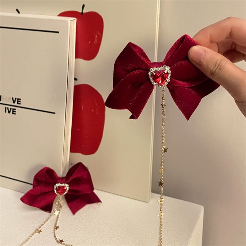 Bow Hair Rhinestone Clip