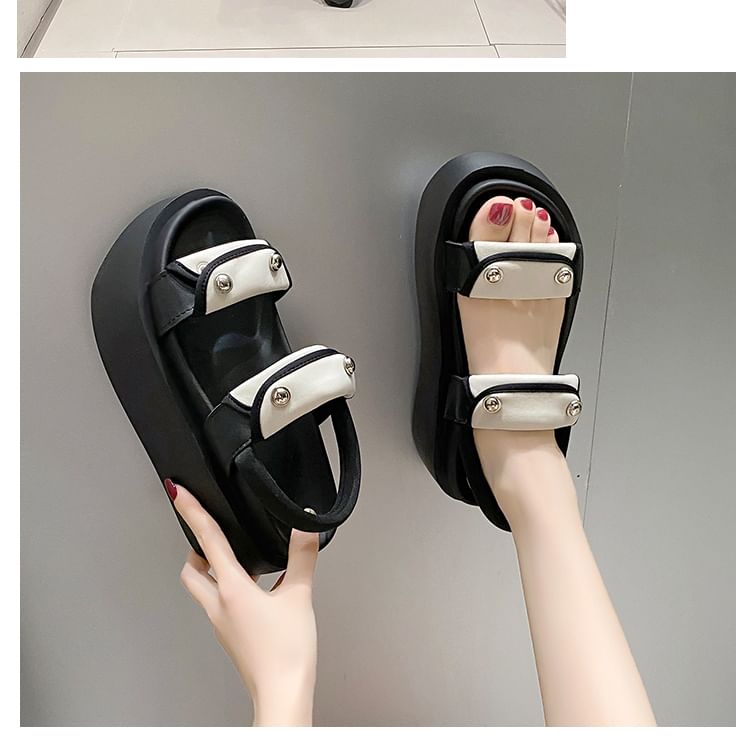 Slingback Panel Sandals Platform