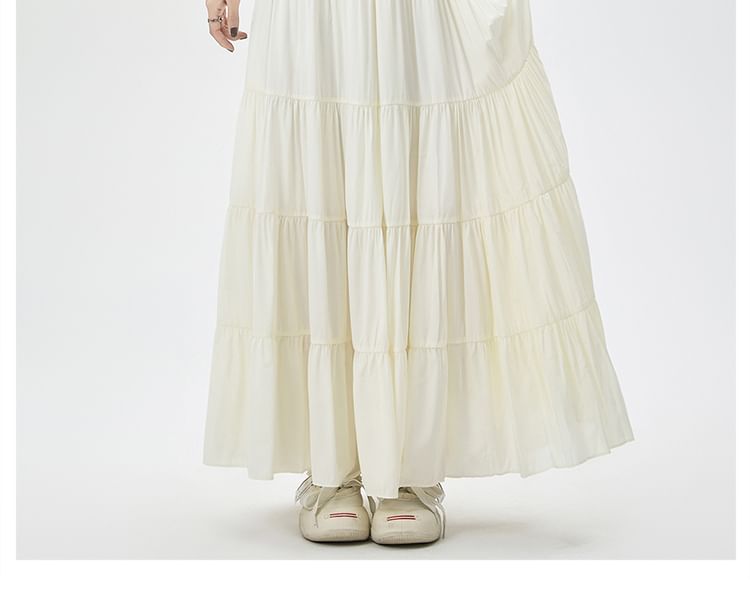 Skirt Maxi A-Line High Plain Waist