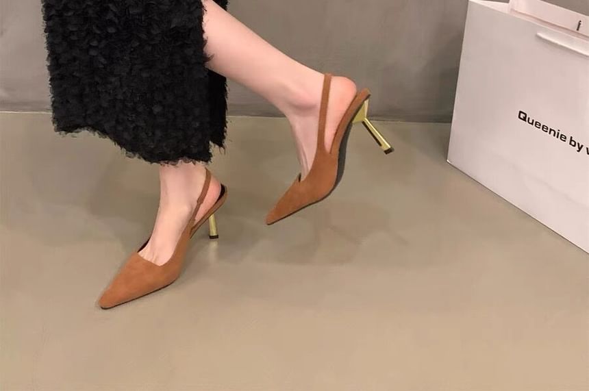 Sandals Stiletto Slingback Heel Toe Pointy