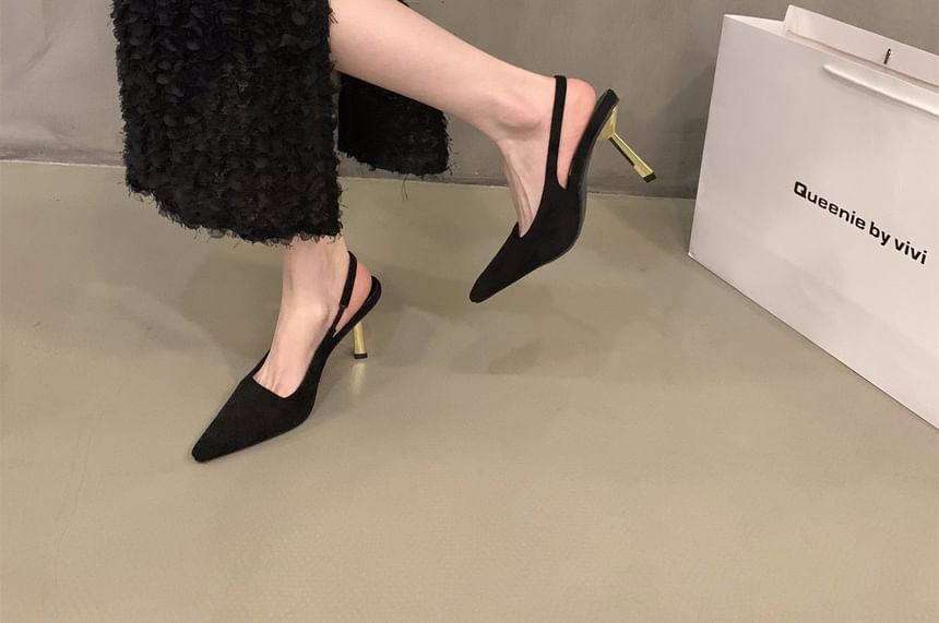 Sandals Stiletto Slingback Heel Toe Pointy