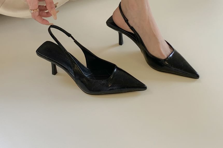 Pointy Sandals Slingback Toe Heel High