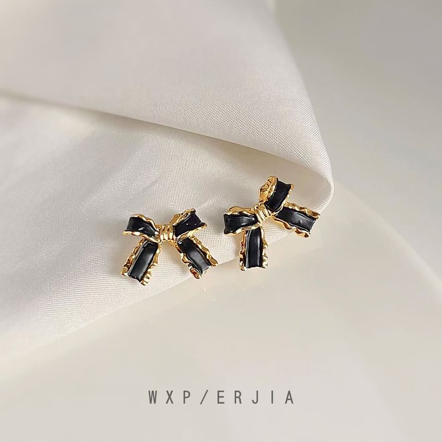 Bow Stud Earring Alloy